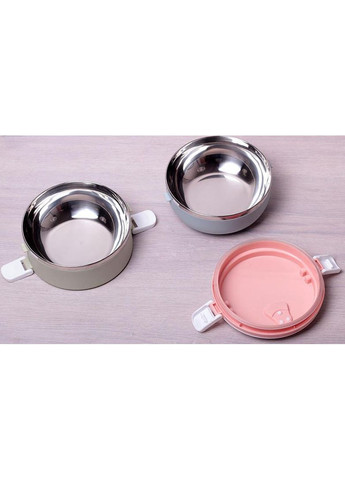 Ланч-бокс Food Box 2 емкости 700мл контейнер для еды с нержавеющей сталью и ручками Kamille (368988512)