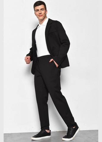 Чорний демісезонний костюм класичний чоловічий чорного кольору брючний Let's Shop