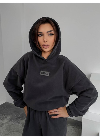 Жіночий комфортний трикотажний костюм з худі та штанами No Brand (371813839)