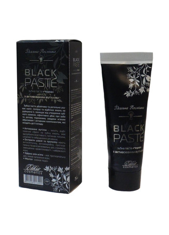 Зубна паста Чорна Black PASTE з активованим вугіллям 75 мл Еліксир Эликсир (317205679)