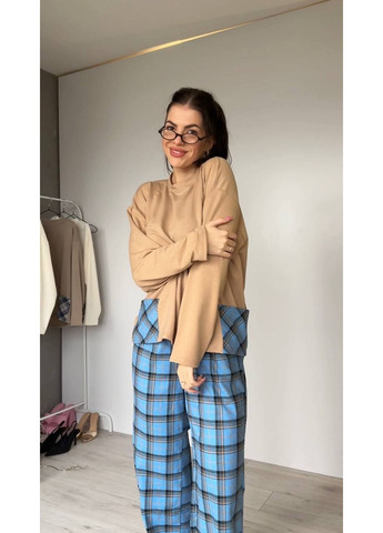 Голубая всесезон пижама свитшот + брюки Україна Emmi