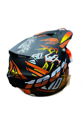 Эндуро кроссовый мотошлем Helmet Shot Race + очки Profi Orange No Brand (370677335)