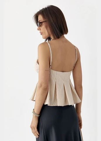 Літня блузка на бретелях у смужку цвет, ONE SIZE (є розміри) No Brand — 386407416