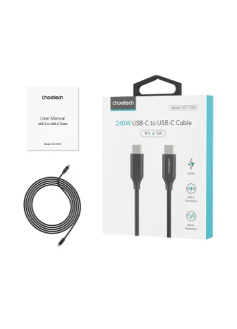Кабель XCC-1035 Black USB-C to USB-C PD3.1 240W 1m (43-00178) CHOETECH (388862448)