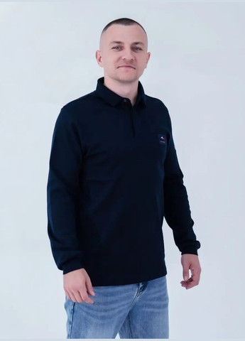 Темно-синяя футболка-поло мужское с длинным рукавом paul&shark для мужчин Paul & Shark