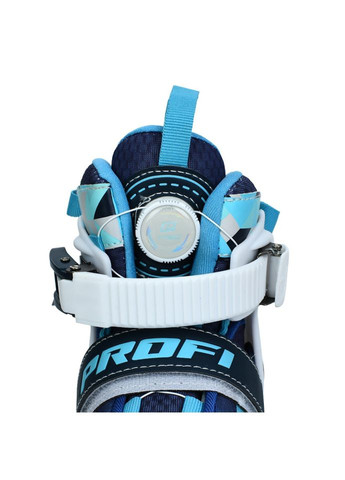 Дитячі розсувні ролики з алюмінієвою рамою для катання від 6 років зі шнурівкою та баклей сині Profi (368757600)