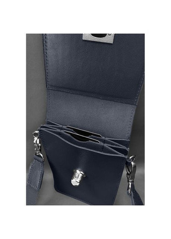 Сумка клатч через плече із натуральної шкіри жіноча для телефону маленька Синій 40139 BlankNote (361970379)