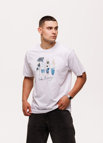 Біла чоловіча футболка "summer holiday" m білий (1218013200021) Наталюкс 12-1801