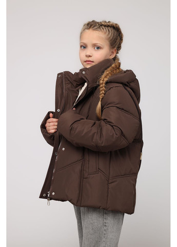Коричнева зимня куртка для дівчинки колір коричневий цб-00280226 Yuki