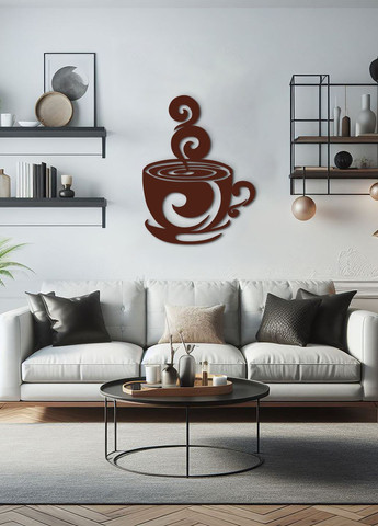Современная картина на кухню, декор для комнаты "Кофе на двоих", минималистичный стиль 95х70 см Woodyard (291843024)