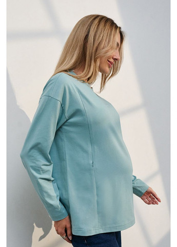 Трикотажний лонгслів для вагітних та годуючих кольору полин Юла мама (352539053)