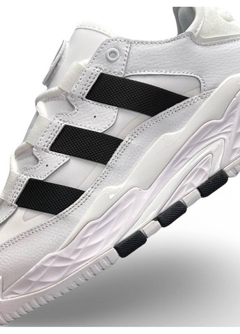 КРОССОВКИ ЖЕНСКИЕ ADIDAS NITEBALL PRM WHITE BLACK АДИДАС НАЙТБОЛ No Brand чёрные демисезоны (367173000)