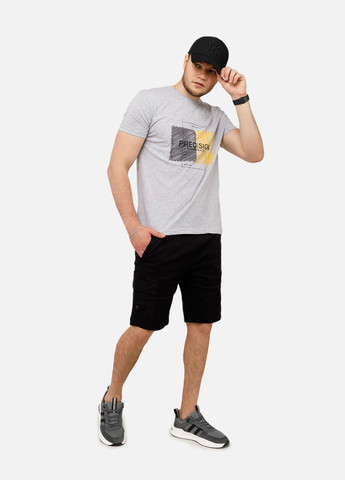 Світло-сіра чоловіча футболка з коротким рукавом колір світло-сірий цб-00250627 Big Lowiss