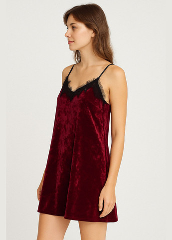 Женская ночная рубашка велюровая бордо Modashoping (372013458)