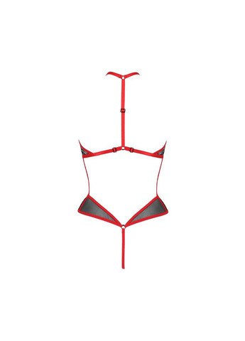 Сітчасте боді з мереживом на грудях SATARA BODY red CherryLove Passion червоний поліестер, поліамід, еластан