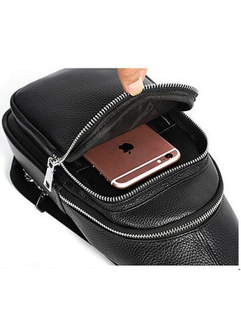 Рюкзак чоловічий шкіряний сумка через плече слінг 20242 Чорна Vintage (301871556)