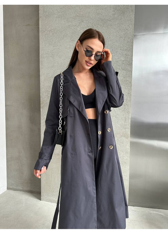 Тренч жіночий довгий з поясом (361499623)