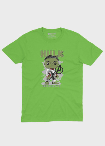 Салатова демісезонна футболка для хлопчика з принтом супергероя - халк (ts001-1-kiw-006-018-005-b) Modno