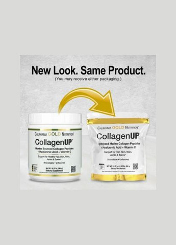 CollagenUP, морський колаген, гіалуронова кислота й вітамін С, 464 г California Gold Nutrition (314524046)