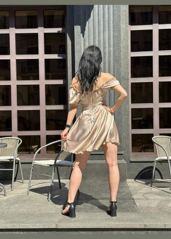 Бежева жіноча сукня міні з шовку армані капучино Maybel