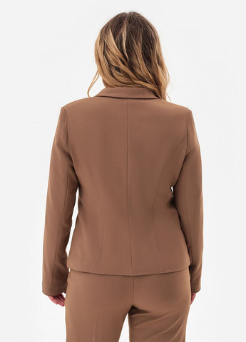 Коричневый женский пиджак karlotta Garne однотонный - демисезонный