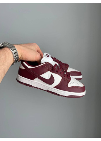 Кроссовки женские и мужские Nike Dunk Low Team Red Bordo White | Найк СБ Данк бордовые No Brand бордовые демисезоны (352252489)