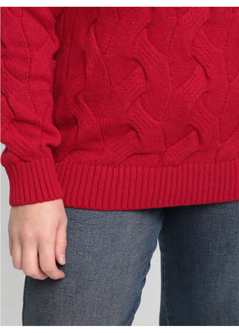 Червоний зимовий светр жіночий червоний вовняний зимовий з горлом Pulltonic Пряма