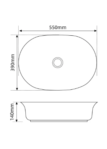 Раковина накладна Premium ELLIPSE-0103 550х390х140mm (MP6553) Mixxus (315728693)