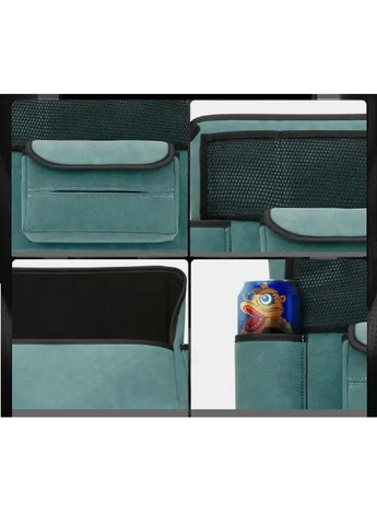 Органайзер накидка полочка с бортиками карманами между сидений в салон машины автомобиля имитация замши (476997-Prob) Бирюзовый Unbranded (293242104)