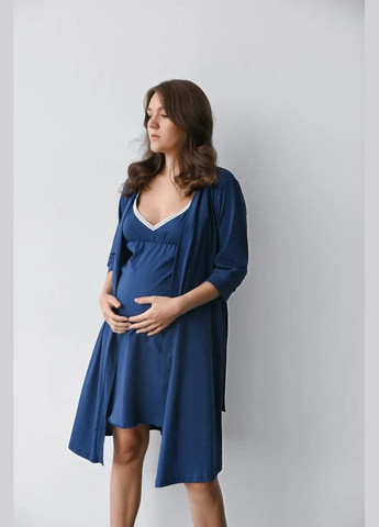 Халат для беременных и кормящих мам Мамин Дім rosemary 25316 indigo (285799562)
