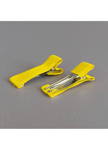 (10 шт) Заколка-основа уточка з репсовою стрічкою 3,5 см - жовтий Plus-plus (352752229)