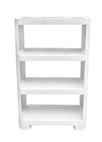 Етажерка пластикова "Ротанг" на 4 яруса біла Полімер Гарант (351902611)