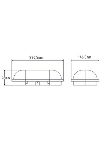 Світлодіодний світильник вологозахищений AYDOS-20 20W IP65 чорний 6400К Horoz Electric (346087789)