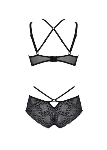 Комбінований демісезонний комплект drosera bikini black, l/xl, бюстгальтер і трусики-кюлоти Passion