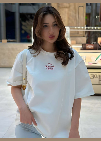 Жіноча чорна базова футболка one size оверсайз із написом вишивка Україна - (339402838)