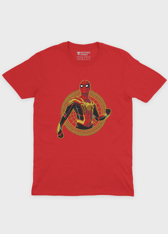 Красная демисезонная футболка для мальчика с принтом супергероя - человек-паук (ts001-1-sre-006-014-076-b) Modno