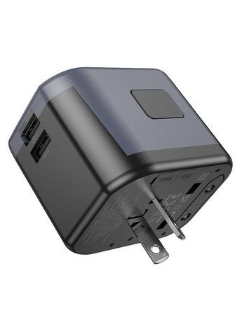 Мережевий зарядний пристрій 3-port(1C2A) universal conversion charger Black (6941991117152) Borofone BAC12 Leader (357474272)