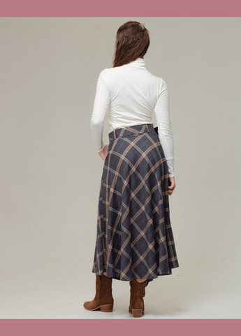 Синяя офисная юбка в клетку Kylie