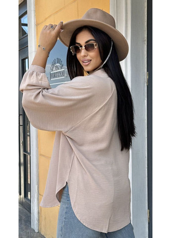 Бежевая женская блуза No Brand