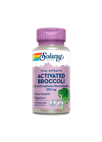Натуральна добавка Activated Broccoli Seed Extract 350 mg, 30 вегакапсул Solaray (293477227)
