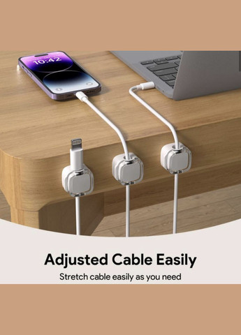 Фиксатор кабеля магнитный органайзер клипса держатель для провода самоклеящийся 3 шт Белый Velcro (340276153)