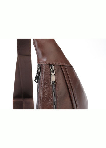 Мужская сумка-слинг кожаная 14737 Коричневая. Vintage (329151130)