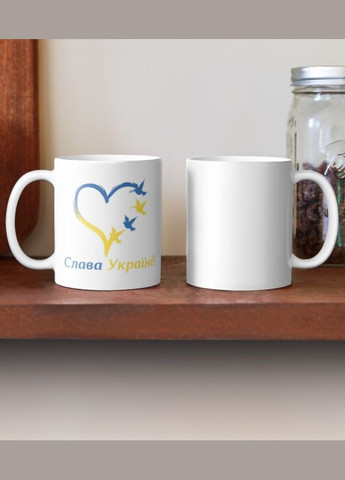 Чашка Керамическая Кружка с принтом Слава Украине Птицы Белая 330 мл Orca (317320495)