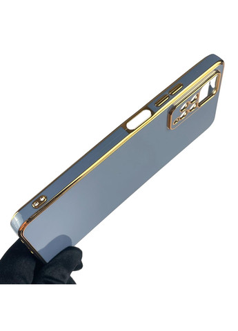 Чохол для Redmi Note 11 Pro 4G глянсовий із золотою окантовкою із захистом камери на сяомі редмі нот 11 про синій Xiaomi (366021200)