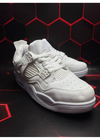 Білі Осінні кросівки чоловічі nike air jordan retro 4 full white v2 найк аір джордан No Brand
