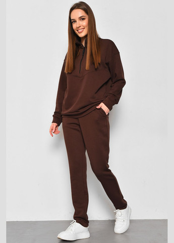 Спортивный костюм женский коричневого цвета Let's Shop (285692209)