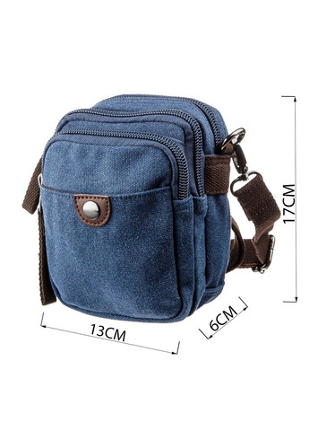 Барсетка текстильна Vintage через плече з кількома синіми кишенями (sku_20162) No Brand (329901818)