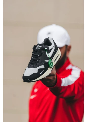 КРОССОВКИ ЖЕНСКИЕ NIKE AIR MAX 1 X PATTA BLACK WHITE V2 НАЙК АИР МАКС БЕЛЫЕ No Brand белые демисезоны (392004082)