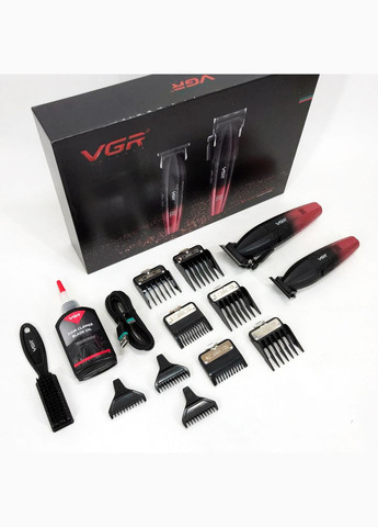 Профессиональный набор для стрижки волос V-640 аккумуляторный Barber Combo PREMIUM. Цвет: красный VGR (364665441)