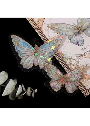 Стикеры бабочки Star River 20 шт, набор наклеек голографических для скрапбукинга и декора No Brand (372805666)